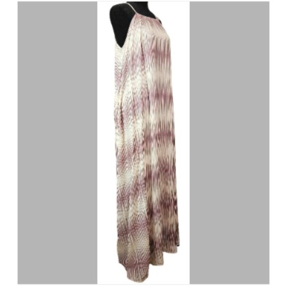 A New Day Womens Striped Rayon Maxi Dress Pockets Sleeveless Size M Casual Beach - Picture 5 of 14